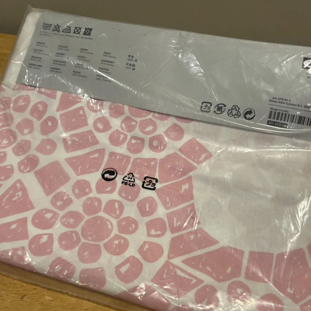 IKEA Curtain Panel Varen Nina Roeraade White Pink 59